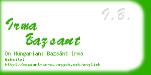 irma bazsant business card