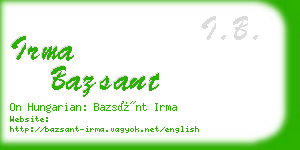 irma bazsant business card